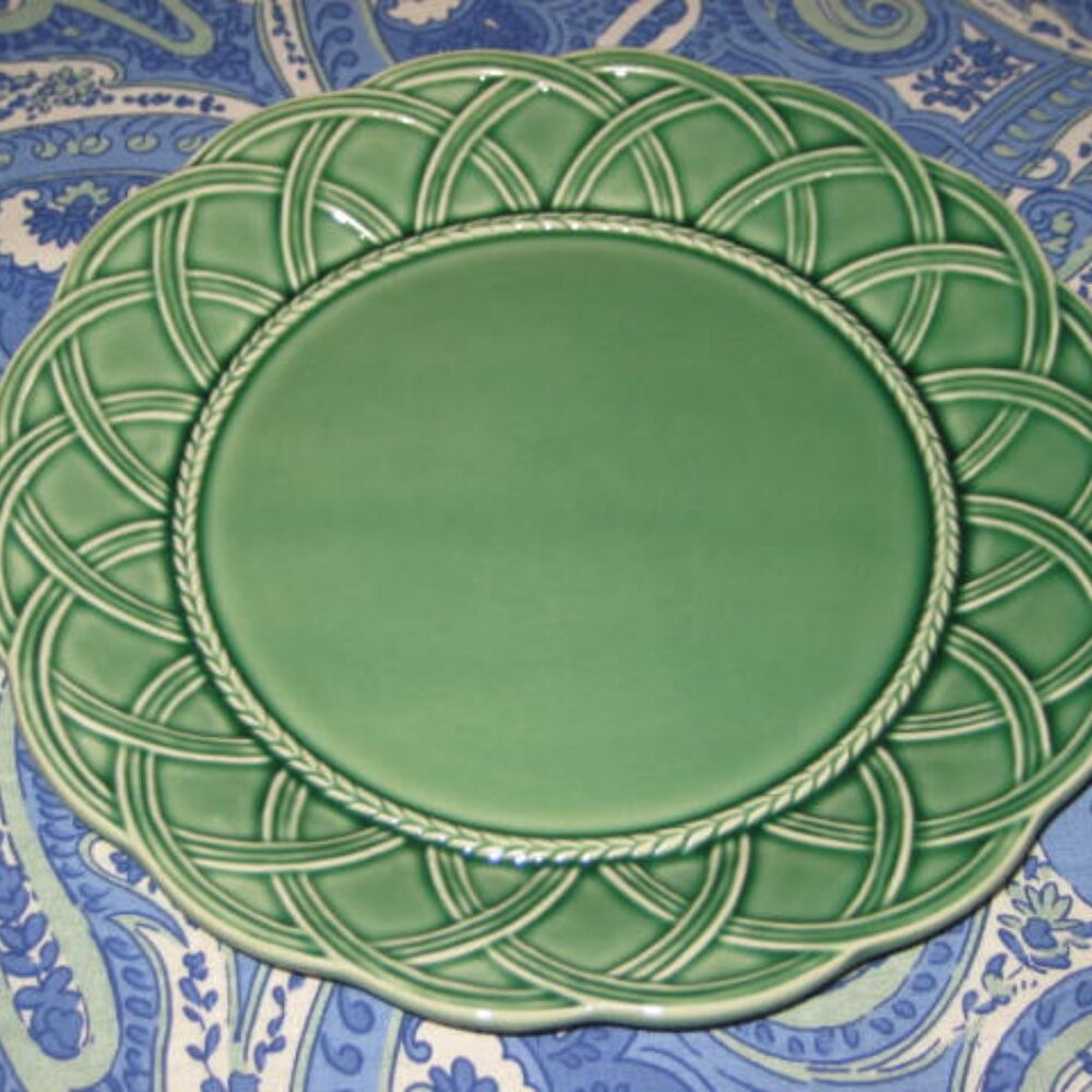 NWT Bordallo Pinheiro Outono Autumn Green 10” Dinner Plate Made in Portugal NEW - Picture 6 of 14